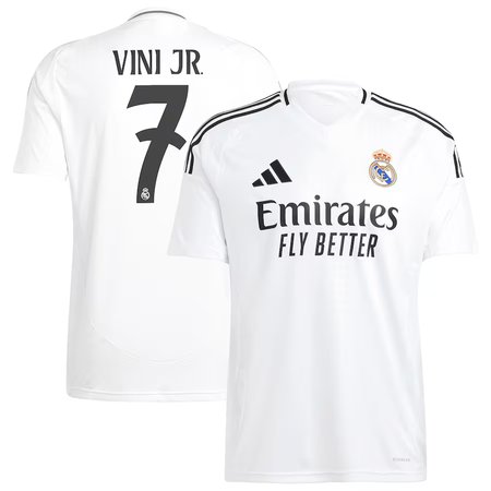 Youth Vini Jr. Real Madrid adidas 2024/25 Home Replica Player Jersey